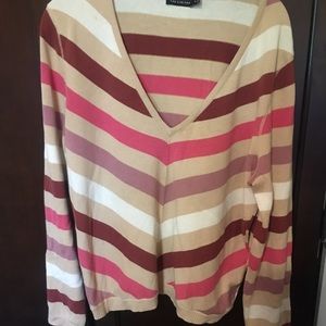 The Limited striped v neck sweater